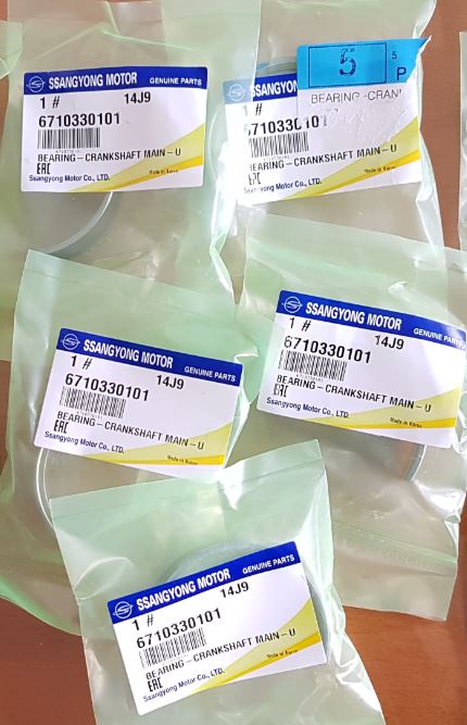 Genuine Crankshaft Main Bearing Upper+Lower 10 p STAVIC,KORANDO/SPORTS,REXTON,MUSSO2